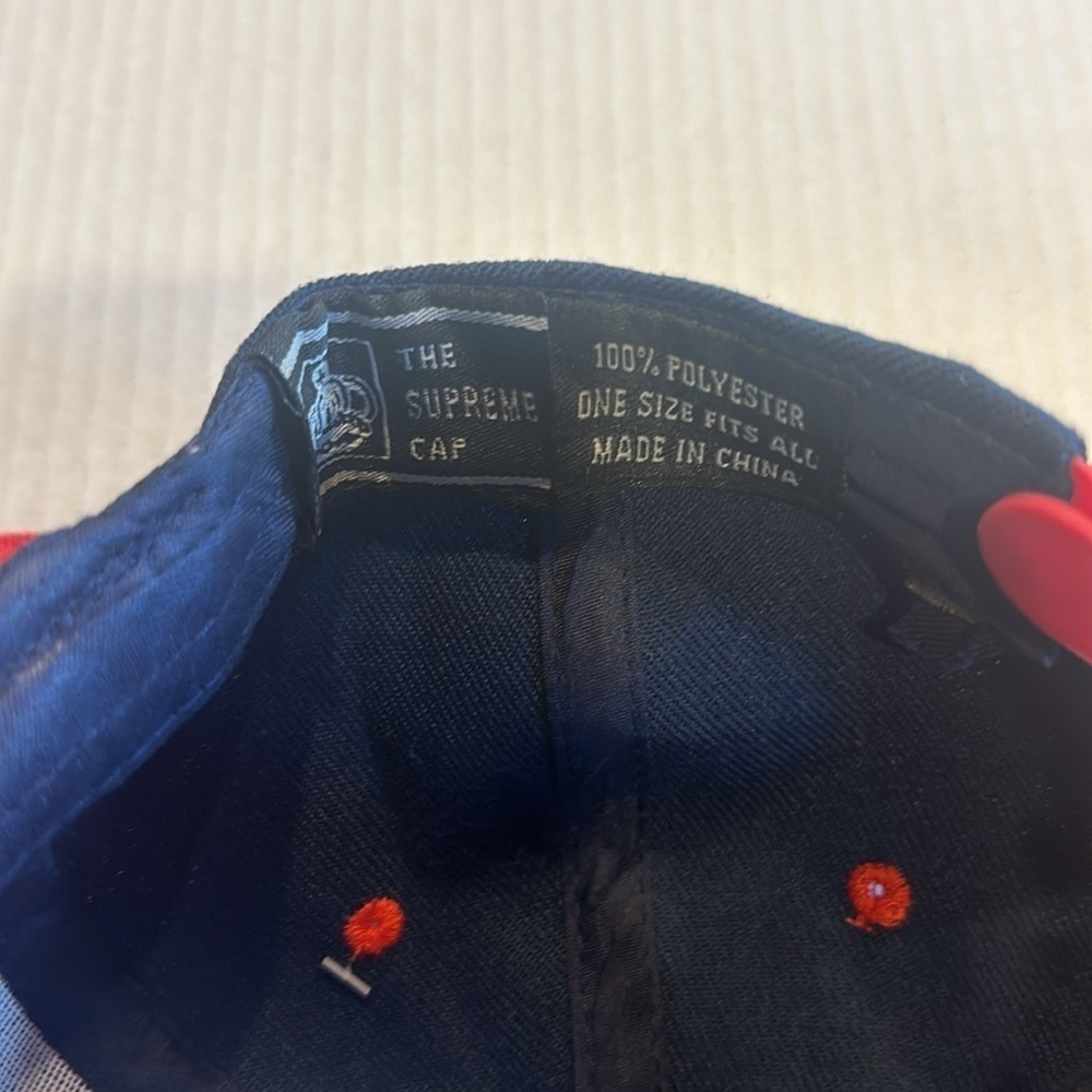 NWT Patriots baseball The Supreme Cap red blue w logo as shown one size fits all - Picture 8 of 8